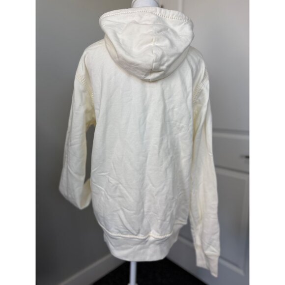 True Religion Mens Unisex Off-White Hoodie Jacket L Cotton Zip-Up NWOT - Picture 3 of 16